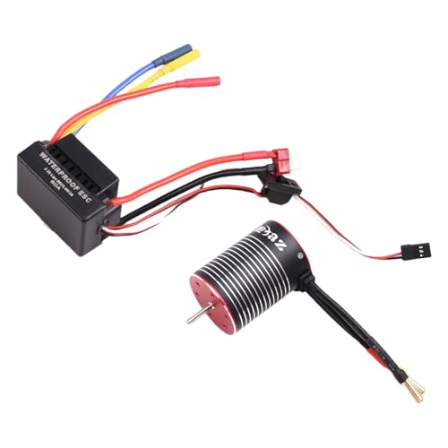 JNJOOD Wasserdichter Bürstenloser 3650-Motor mit 60-A-Regler-Kombination für 1/10 RC-Auto-Teile 4500 KV von JNJOOD