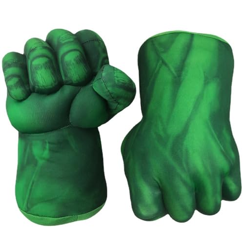 JNKODNB Superhelden Kinderspielzeug, Fausthandschuhe, Boxhandschuhe, Hände, weiche Plüschfäuste, Cosplay für Jungen, Geschenk zu Weihnachten, Halloween und Geburtstag (Green) von JNKODNB