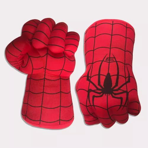 JNKODNB Superhelden Kinderspielzeug, Fausthandschuhe, Boxhandschuhe, Hände, weiche Plüschfäuste, Cosplay für Jungen, Geschenk zu Weihnachten, Halloween und Geburtstag (Red) von JNKODNB