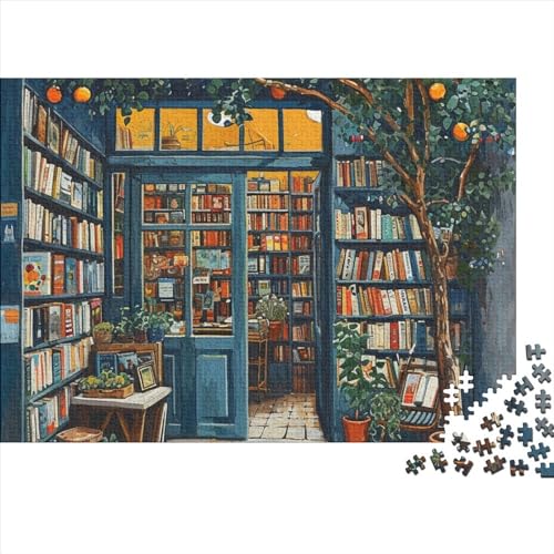 Buchhandlung Erwachsene 1000 Teile Bücher Puzzles Family Challenging Spiele Geburtstag Wohnkultur Lernspiel Stress Relief Toy 1000pcs (75x50cm) von JNLWJFFF