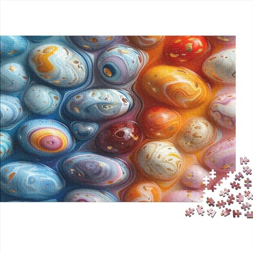 Bunte Eier 1000 Teile Farben Puzzles Erwachsene Geburtstag Wohnkultur Family Challenging Spiele Lernspiel Stress Relief Toy 500pcs (52x38cm) von JNLWJFFF