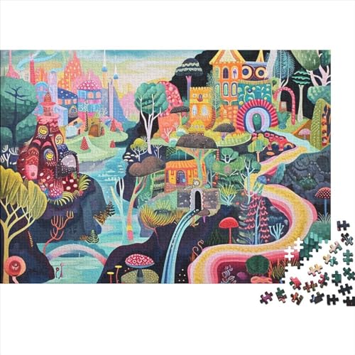 Dorf Erwachsene 1000 Teile Kleine Stadt Puzzles Family Challenging Spiele EduKatzeional Game Geburtstag Moderne Wohnkultur Stress Relief 1000pcs (75x50cm) von JNLWJFFF