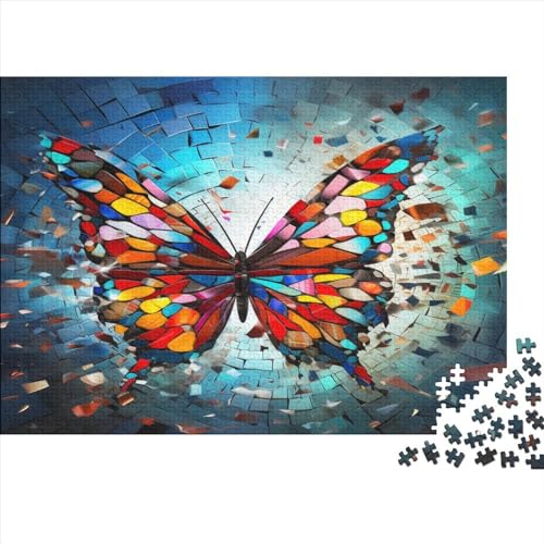 Farbenfroher Schmetterling 1000 Teile Krawatter Puzzles Erwachsene Geburtstag Wohnkultur Family Challenging Spiele Lernspiel Stress Relief Toy 1000pcs (75x50cm) von JNLWJFFF