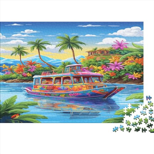 Ferienbucht Für Erwachsene Puzzle 1000 Teile Landschaft EduKatzenional Game Moderne Wohnkultur Geburtstag Family Challenging Games Stress Relief 1000pcs (75x50cm) von JNLWJFFF