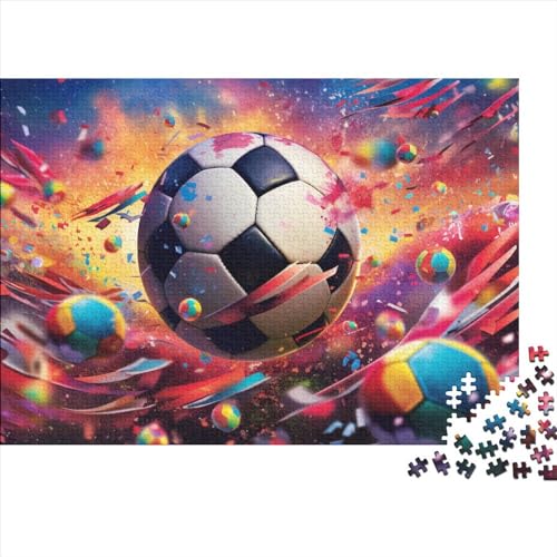 Fußball 1000 Teile Bunter Fußball Puzzles Erwachsene Geburtstag Wohnkultur Family Challenging Spiele Lernspiel Stress Relief Toy 1000pcs (75x50cm) von JNLWJFFF