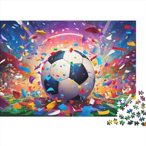 Fußball Puzzles Für Erwachsene 1000 Teile Bunter Fußball Family Challenging Spiele Geburtstag Lernspiel Home Decor Entspannung Und Intelligenz 500pcs (52x38cm) von JNLWJFFF