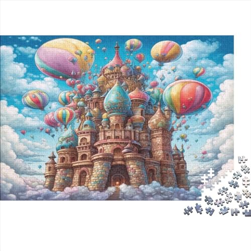 Himmelsschloss Puzzles 1000 Teile Luftballon Erwachsene Lernspiel Home Decor Geschicklichkeitsspiel Für Die Ganze Familie Geburtstag Stress Relief 1000pcs (75x50cm) von JNLWJFFF