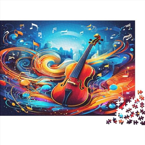 JNLWJFFF Geige Musik 1000 Teile Puzzles Erwachsene EduKatzeional Wild Family Challenging Spiele Home Decor Geburtstag Stress Relief 1000pcs (75x50cm) von JNLWJFFF