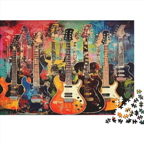 JNLWJFFF Gitarre Für Erwachsene 1000 Teile Rock and Roll Puzzle EduKatzeional Wild Moderne Wohnkultur Family Challenging Spiele Geburtstag Stress Relief Toy 1000pcs (75x50cm) von JNLWJFFF