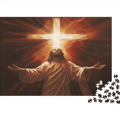 Jesus 1000 Teile Kreuz Für Erwachsene Puzzles Wohnkultur Lernspiel Familie Challenging Games Geburtstag Entspannung Und Intelligenz 1000pcs (75x50cm) von JNLWJFFF