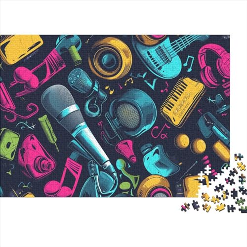 Musik-Raserei 1000 Teile Musikinstrumente Erwachsene Puzzle Wohnkultur Geburtstag Family Challenging Spiele EduKatzeional Game Entspannung Und Intelligenz 1000pcs (75x50cm) von JNLWJFFF