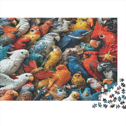 Papagei 1000 Teile Krawatter Puzzle Für Erwachsene Family Challenging Spiele Lernspiel Wohnkultur Geburtstag Entspannung Und Intelligenz 300pcs (40x28cm) von JNLWJFFF