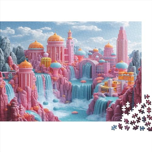 Rosa Schloss Für Erwachsene 1000 Teile Rosa Schloss Puzzles Family Challenging Spiele Wohnkultur EduKatzeional Game Geburtstag Stress Relief Toy 300pcs (40x28cm) von JNLWJFFF