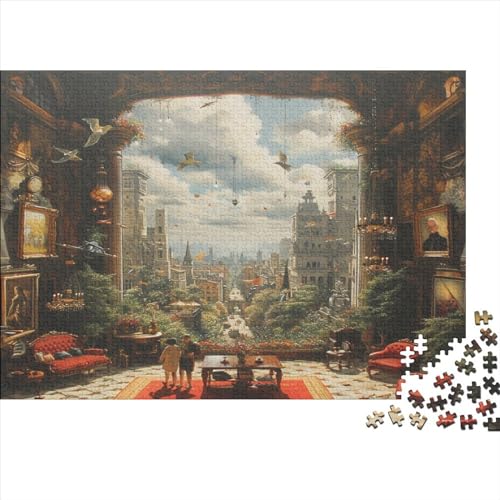 Stadt-Restaurant Erwachsene Puzzles 1000 Teile Stadt Lernspiel Geburtstag Family Challenging Spiele Home Decor Stress Relief Toy 1000pcs (75x50cm) von JNLWJFFF