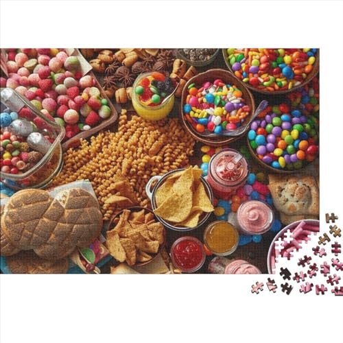 Süßigkeiten Puzzles Erwachsene 1000 Teile Chips Moderne Wohnkultur Family Challenging Spiele EduKatzeional Game Geburtstag Stress Relief Toy 1000pcs (75x50cm) von JNLWJFFF