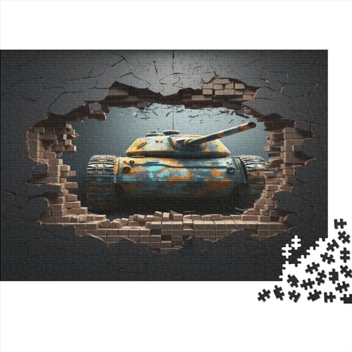 Tanks Puzzles 1000 Teile Visuelle 3D-Effekte Erwachsene Geschicklichkeitsspiel Für Die Ganze Familie Wohnkultur Geburtstag Lernspiel Stress Relief 1000pcs (75x50cm) von JNLWJFFF