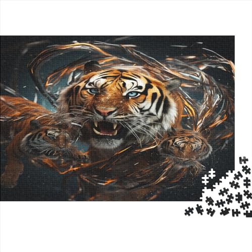 Tiger Puzzles 1000 Teile Krawatter Für Erwachsene EduKatzenional Game Moderne Wohnkultur Familie Challenging Games Geburtstag Stress Relief 1000pcs (75x50cm) von JNLWJFFF