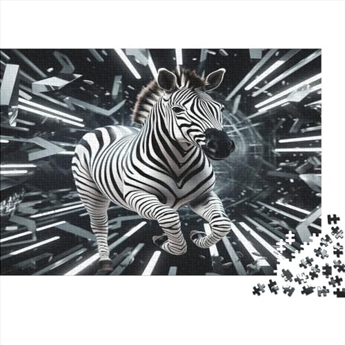 Zebra Für Erwachsene Puzzle 1000 Teile Krawatter EduKatzenional Game Moderne Wohnkultur Geburtstag Familie Challenging Games Stress Relief 1000pcs (75x50cm) von JNLWJFFF