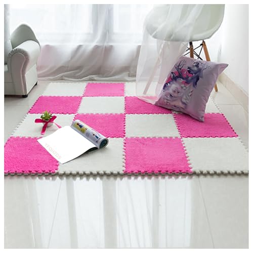 Quadratische ineinandergreifende Teppich-Schaumstoffmatte, 30,5 x 30,5 cm, Plüsch-Schaumstoff-Bodenmatten, quadratische Puzzle-Bodenmatte, flauschige Fliesen, Teppiche für Wohnzimmer, Schlafzimmer, 10 Quadratische ineinandergreifende Teppich-Schaumstoffmatte, 30,5 x 30,5 cm, Plüsch-Schaumstoff-Bodenmatten, quadratische Puzzle-Bodenmatte, flauschige Fliesen, Teppiche für Wohnzimmer, Schlafzimmer, 10 von JNTFNE