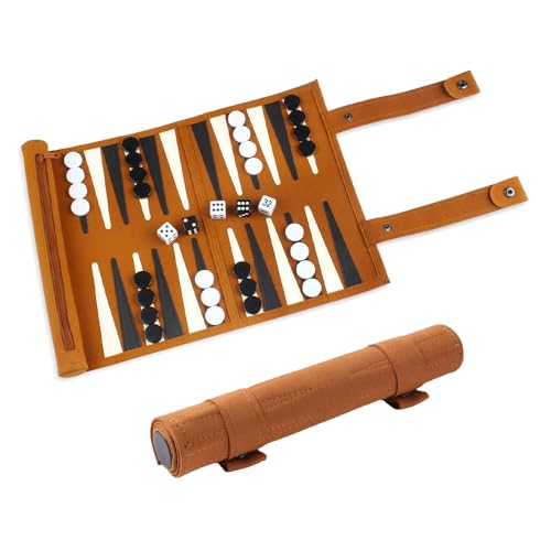 JOAASU Backgammon Spiel Set, 25x35cm Backgammon Reise, Leder Reisebackgammon, Brettspiel mit Schachfiguren und Würfeln, für Erwachsene, Kinder, Camping-Enthusiasten und Reiseliebhaber JOAASU Backgammon Spiel Set, 25x35cm Backgammon Reise, Leder Reisebackgammon, Brettspiel mit Schachfiguren und Würfeln, für Erwachsene, Kinder, Camping-Enthusiasten und Reiseliebhaber von JOAASU