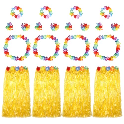 JOAASU Hawaiianisches Hula-Grasrock-Set, Hawaii-Kostüm, 60 cm, Grasröcke für Erwachsene, inklusive Hawaiianer-Leis-Armband, Stirnband, Halskette für Sommer, Strand, tropische Party-Dekorationen, 20 JOAASU Hawaiianisches Hula-Grasrock-Set, Hawaii-Kostüm, 60 cm, Grasröcke für Erwachsene, inklusive Hawaiianer-Leis-Armband, Stirnband, Halskette für Sommer, Strand, tropische Party-Dekorationen, 20 von JOAASU