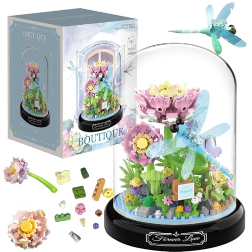 JOAASU Libelle Blumenstrauß Baustein Set, Blumen Bausteine Set, Blumen Insekten Bausteine, DIY-Insektenblumen, 568 Teile, mit Staubdichte Kuppel Und Sockel, Geschenke für Jungen und Mädchen JOAASU Libelle Blumenstrauß Baustein Set, Blumen Bausteine Set, Blumen Insekten Bausteine, DIY-Insektenblumen, 568 Teile, mit Staubdichte Kuppel Und Sockel, Geschenke für Jungen und Mädchen von JOAASU