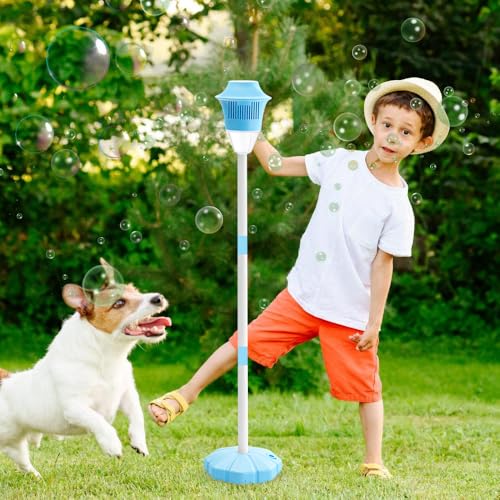 JOAASU Stehende Seifenblasenmaschine mit Lichtern und Musik, Garten Stehende Seifenblasenmaschine Bubble Maker Ständer für Partys, Einstellbar und Wiederaufladbar für Hochzeit, Party von JOAASU