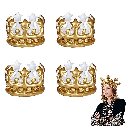 JOCXZI Geburtstagskrone,Aufblasbare Krone, Krone Aufblasbare,Queens Crown, König Krone Königin, für Karnevalskostüm Zubehör, Jugendliche und Erwachsene Geburtstag Dekoration,4 Stück JOCXZI Geburtstagskrone,Aufblasbare Krone, Krone Aufblasbare,Queens Crown, König Krone Königin, für Karnevalskostüm Zubehör, Jugendliche und Erwachsene Geburtstag Dekoration,4 Stück von JOCXZI