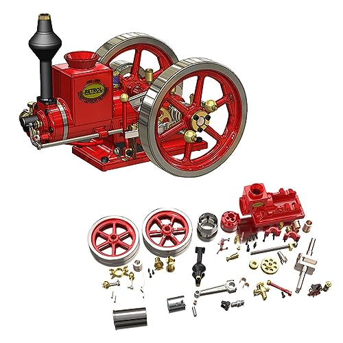 JOENI 7CC Verbrennungsmotor Modellbau, Retrol HM-01 4-Takt Horizontalmotor Benzinmotor Modell, Physikalische Experiment Spielzeug für Kinder & Erwachsene - KIT Version von JOENI