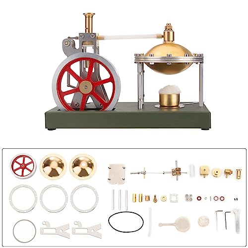 JOENI ENJOMOR Vertikales Dampfmaschinen Modell, DIY Assembly Retro Dampfmaschine Modell Bausatz mit Kugelförmiger Kessel, Physical Experimentier Spielzeug für Erwachsene von JOENI