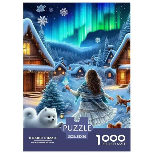 Aurora Schnee 1000 Teile Puzzle Für Erwachsene Familien-Challenge-Spielzeuge Stresslindernde Unterhaltung Teamgeist Pflegen Für Männer, Frauen, Ältere 38x26cm/1000pcs Aurora Schnee 1000 Teile Puzzle Für Erwachsene Familien-Challenge-Spielzeuge Stresslindernde Unterhaltung Teamgeist Pflegen Für Männer, Frauen, Ältere 38x26cm/1000pcs von JOFHYYSIE