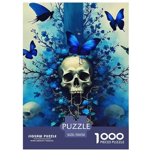 Blauer Schädel 1000 Teile Puzzle Für Erwachsene Herausforderndes Spiel Stressabbau-Puzzle Teamgeist Pflegen Für Familien-Dekorationen 70x50cm/1000pcs Blauer Schädel 1000 Teile Puzzle Für Erwachsene Herausforderndes Spiel Stressabbau-Puzzle Teamgeist Pflegen Für Familien-Dekorationen 70x50cm/1000pcs von JOFHYYSIE