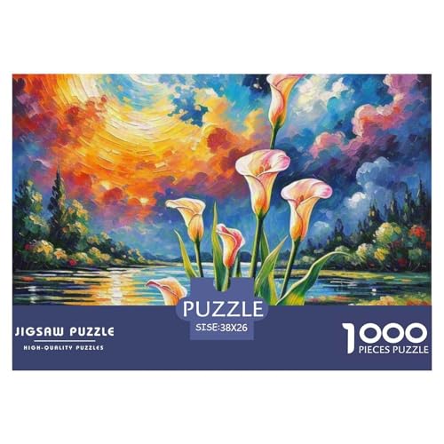Calla Lilie 1000 Pieces Jigsaw Puzzles for Adults EduKatzeional Games Stress Relieving Entertainment Cultivate The Spirit of Teamwork for Adults and Kids, Age 12 Years Up 38x26cm/1000pcs von JOFHYYSIE