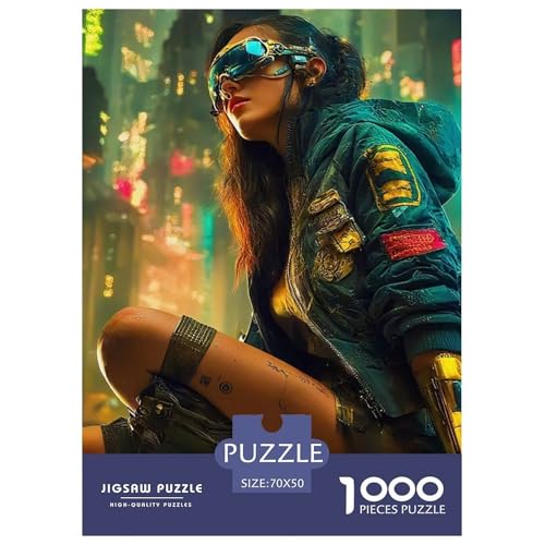 Cyberpunk 1000 Teile Puzzle Für Erwachsene Familien-Challenge-Spielzeuge Stresslindernde Unterhaltung Teamgeist Pflegen Für Männer, Frauen, Ältere 70x50cm/1000pcs von JOFHYYSIE