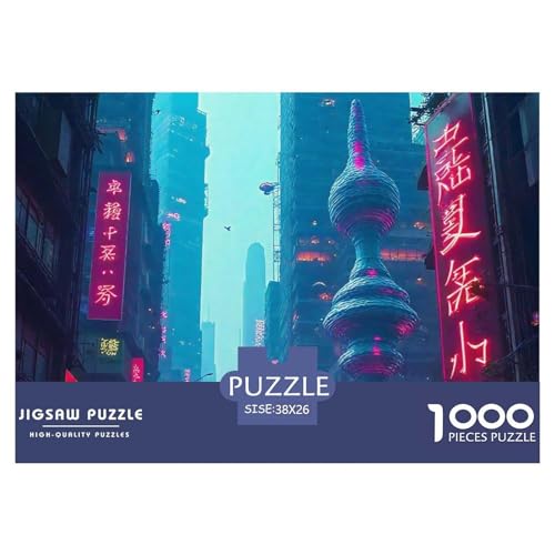 Cyberpunk 1000 Teile Puzzle Für Erwachsene Herausforderndes Spiel Stressabbau-Puzzle Gedächtnis des Gehirns Trainieren Für Erwachsene Und Kinder Ab 14 Jahren 38x26cm/1000pcs von JOFHYYSIE