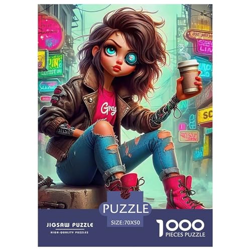 Cyberpunk 1000 Teile Puzzle Für Erwachsene Herausforderndes Spiel Stressabbau-Puzzle Gedächtnis des Gehirns Trainieren Für Erwachsene Und Kinder Ab 14 Jahren 70x50cm/1000pcs von JOFHYYSIE