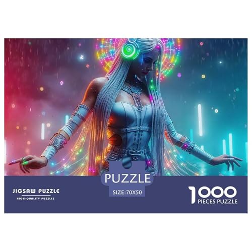 Cyberpunk 1000 Teile Puzzle Für Erwachsene Herausforderndes Spiel Stresslindernde Unterhaltung Gedächtnis des Gehirns Trainieren Für Männer, Frauen, Ältere 70x50cm/1000pcs von JOFHYYSIE