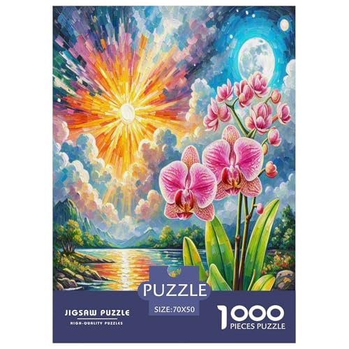 Dendrobium Orchideeee 1000 Teile Puzzle Für Erwachsene Herausforderndes Spiel Stressabbau-Puzzle Gedächtnis des Gehirns Trainieren Für Die Ganze Familie, Geschenke Für Frauen, Geschenke Für Männ von JOFHYYSIE