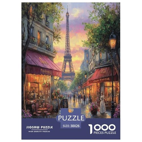 Eiffelturm 1000 Teile Puzzle Für Erwachsene Familien-Challenge-Spielzeuge Stresslindernde Unterhaltung Teamgeist Pflegen Für Erwachsene Geschenke 38x26cm/1000pcs von JOFHYYSIE