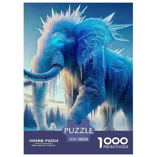 Elefanten 1000 Teile Puzzle Für Erwachsene Bildungspiele Stressabbau-Puzzle Teamgeist Pflegen Für Die Ganze Familie, Geschenke Für Frauen, Geschenke Für Männer 38x26cm/1000pcs von JOFHYYSIE