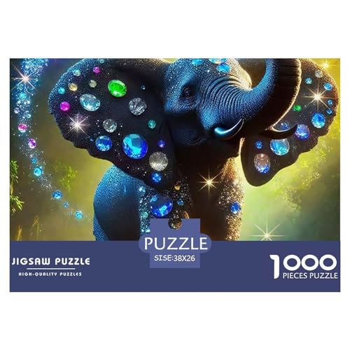 Elefanten 1000 Teile Puzzle Für Erwachsene Bildungspiele Stresslindernde Unterhaltung Teamgeist Pflegen Für Erwachsene Und Kinder Ab 14 Jahren 38x26cm/1000pcs von JOFHYYSIE