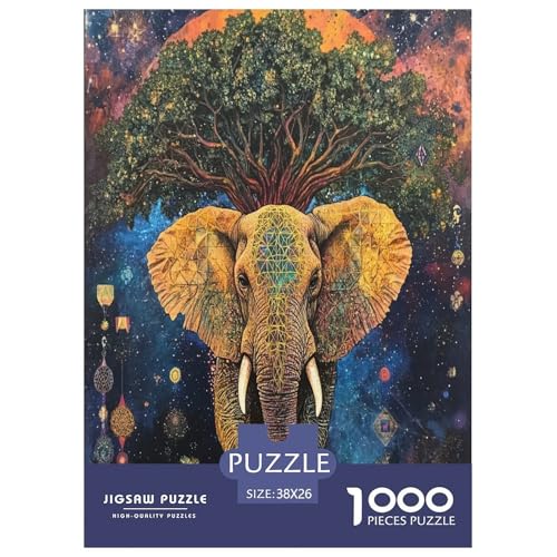 Elefanten 1000 Teile Puzzle Für Erwachsene Familien-Challenge-Spielzeuge Stressabbau-Puzzle Teamgeist Pflegen Für Erwachsene Geschenke 38x26cm/1000pcs von JOFHYYSIE