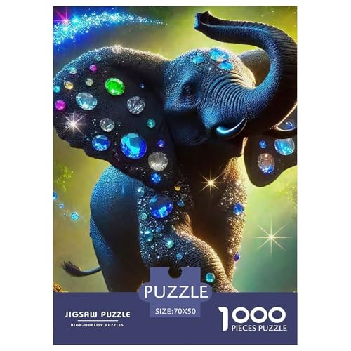 Elefanten 1000 Teile Puzzle Für Erwachsene Familien-Challenge-Spielzeuge Stresslindernde Unterhaltung Gedächtnis des Gehirns Trainieren Für Erwachsene Und Kinder Ab 14 Jahren 70x50cm/1000pcs von JOFHYYSIE