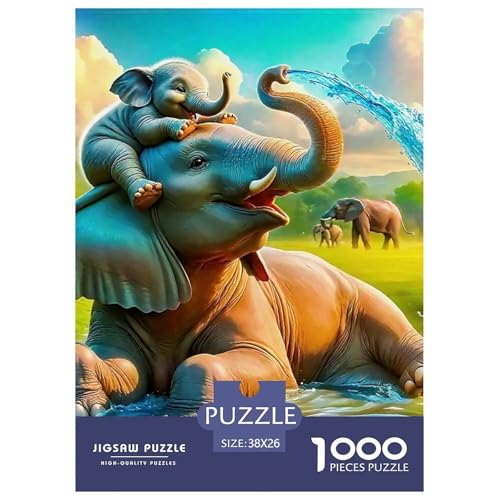 Elefanten 1000 Teile Puzzle Für Erwachsene Familien-Challenge-Spielzeuge Stresslindernde Unterhaltung Teamgeist Pflegen Für Männer, Frauen, Ältere 38x26cm/1000pcs Elefanten 1000 Teile Puzzle Für Erwachsene Familien-Challenge-Spielzeuge Stresslindernde Unterhaltung Teamgeist Pflegen Für Männer, Frauen, Ältere 38x26cm/1000pcs von JOFHYYSIE