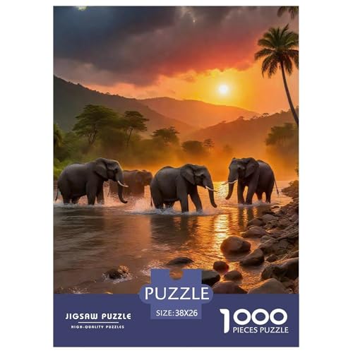 Elefanten 1000 Teile Puzzle Für Erwachsene Familien-Challenge-Spielzeuge Stresslindernde Unterhaltung Teamgeist Pflegen Für Männer, Frauen, Ältere 38x26cm/1000pcs Elefanten 1000 Teile Puzzle Für Erwachsene Familien-Challenge-Spielzeuge Stresslindernde Unterhaltung Teamgeist Pflegen Für Männer, Frauen, Ältere 38x26cm/1000pcs von JOFHYYSIE
