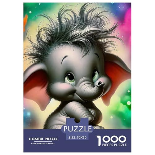 Elefanten 1000 Teile Puzzle Für Erwachsene Herausforderndes Spiel Stressabbau-Puzzle Gedächtnis des Gehirns Trainieren Für Die Ganze Familie, Geschenke Für Frauen, Geschenke Für Männer 70x50cm/1 von JOFHYYSIE