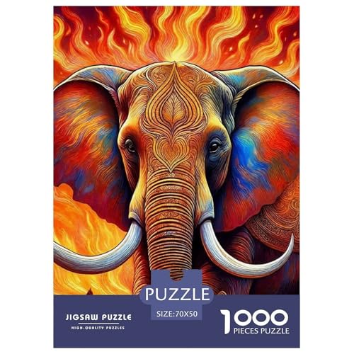 Elefanten 1000 Teile Puzzle Für Erwachsene Herausforderndes Spiel Stressabbau-Puzzle Gedächtnis des Gehirns Trainieren Für Die Ganze Familie, Geschenke Für Frauen, Geschenke Für Männer 70x50cm/1 von JOFHYYSIE