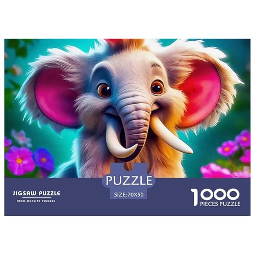 Elefanten 1000 Teile Puzzle Für Erwachsene Herausforderndes Spiel Stressabbau-Puzzle Gedächtnis des Gehirns Trainieren Für Erwachsene Und Kinder Ab 14 Jahren 70x50cm/1000pcs von JOFHYYSIE