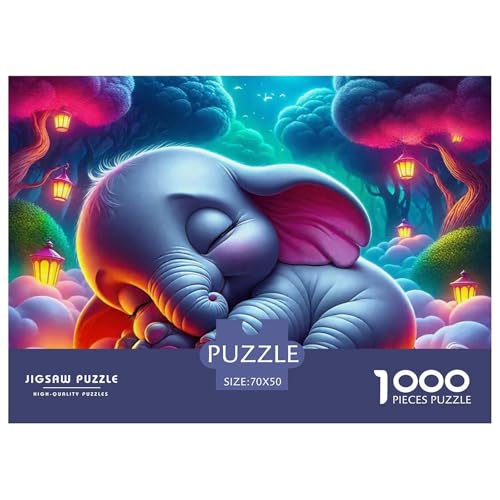 Elefanten 1000 Teile Puzzle Für Erwachsene Herausforderndes Spiel Stresslindernde Unterhaltung Teamgeist Pflegen Für Erwachsene Und Kinder Ab 14 Jahren 70x50cm/1000pcs von JOFHYYSIE