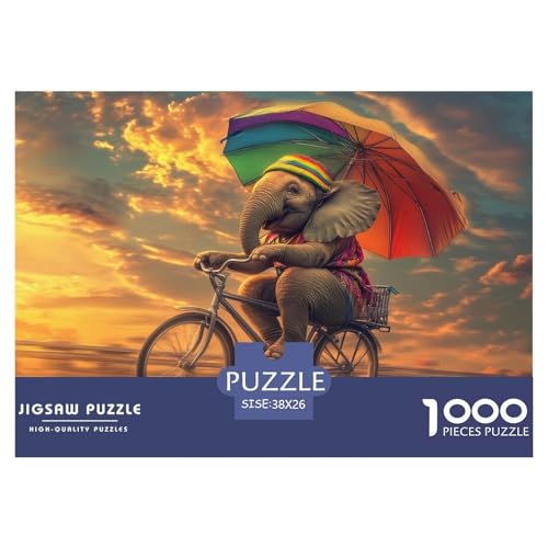 Elefanten Riding A Bicycle 1000 Pieces Jigsaw Puzzles for Adults EduKatzeional Games Stress Relieving Entertainment Exercise The Memory of The Brain for Adults and Kids, Age 12 Years Up 38x26cm/1 Elefanten Riding A Bicycle 1000 Pieces Jigsaw Puzzles for Adults EduKatzeional Games Stress Relieving Entertainment Exercise The Memory of The Brain for Adults and Kids, Age 12 Years Up 38x26cm/1 von JOFHYYSIE